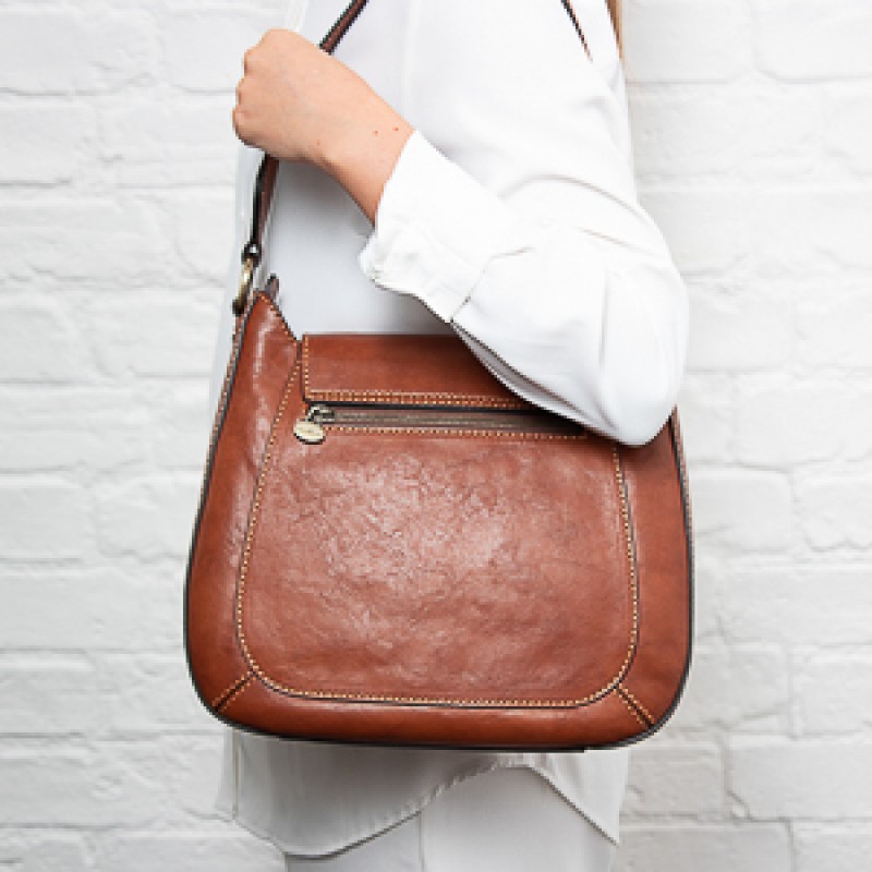 Tan leather over the cheap shoulder bag